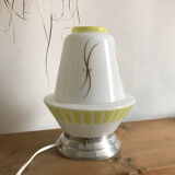 Painted opaline table lamp