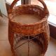 Old vintage bottle rack wicker basket
