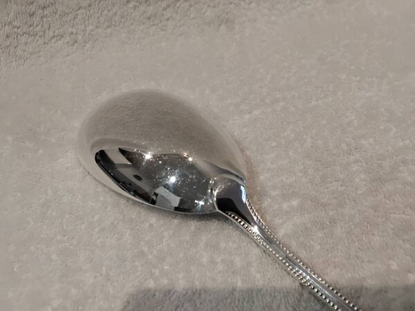 Pelle à servir le riz métal argenté orfèvre Christofle modèle perles