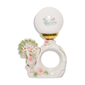 Lampe de table paon en céramique blanche du milieu du siècle, Europe, années 1960