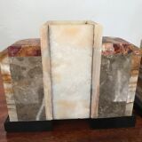Pair of Art Deco marble book clamts