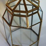 Indoor greenhouse-terrarium in brass