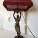 Lampe orientaliste ancienne, XIXe siècle, représentant un majordome nubio