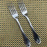 Pair of Christofle silver-plated forks, Pompadour model