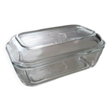 Thick glass butter dish Arcoroc France
