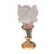 Lampe chevet cristal tulipe rose pâte de verre ancien