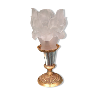 Bedside lamp living room crystal tulip pink