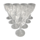 Verres à pied eau en cristal taillé. Motifs étoiles et feuilles.