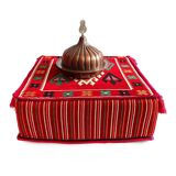 Oriental red floor couch table
