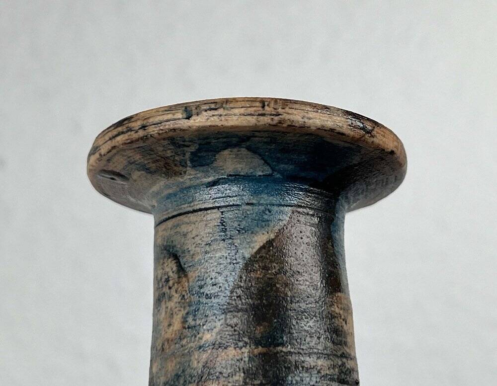 Brutalist mid-century studio pottery vase by Gerhard Liebenthron, 1975.