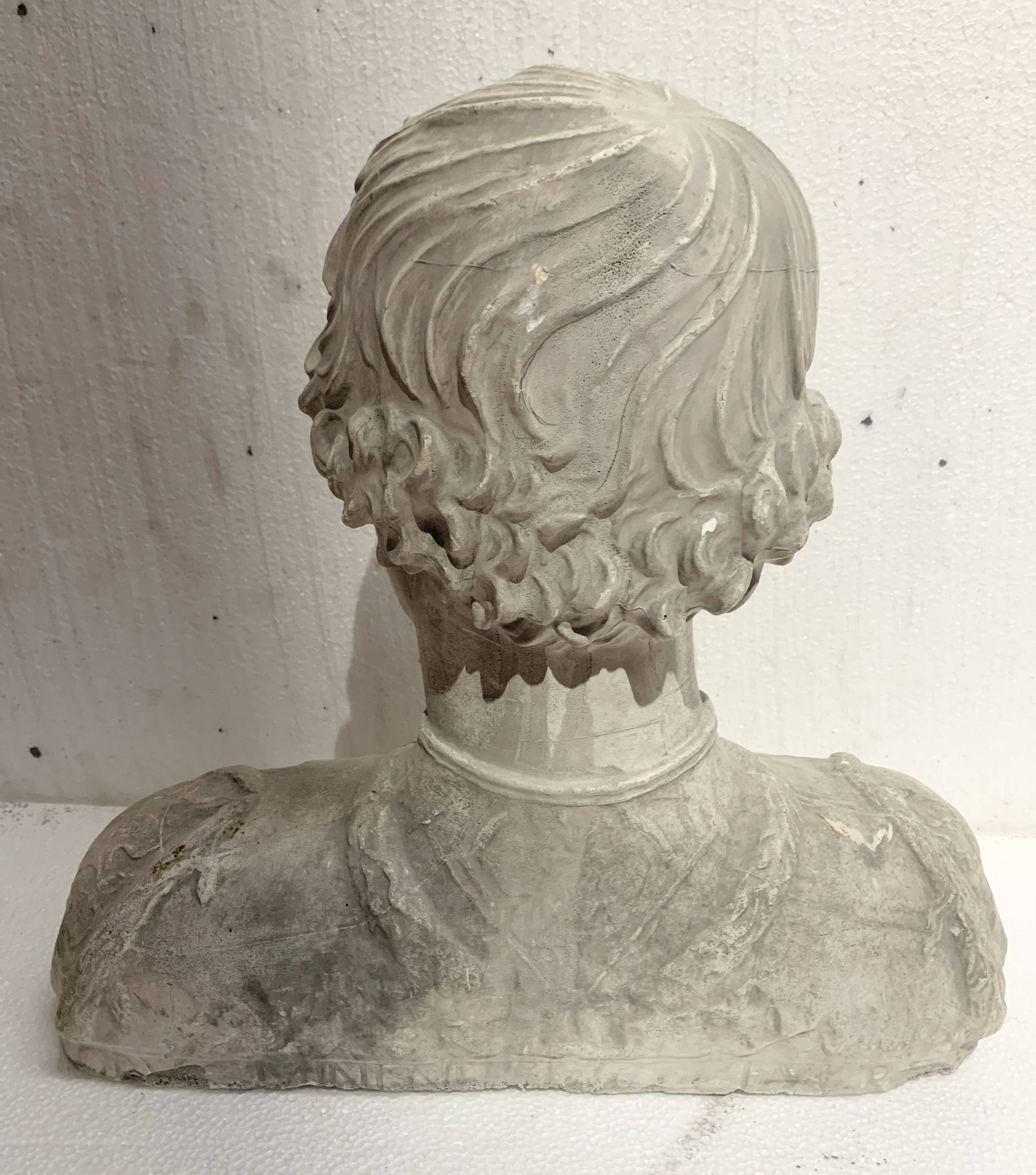 Sculpted plaster cast Bust of a young man 20th century