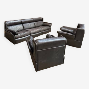80s leather living room set