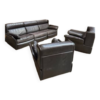 80s leather living room set