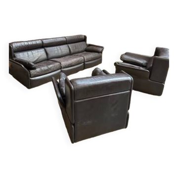 80s leather living room set