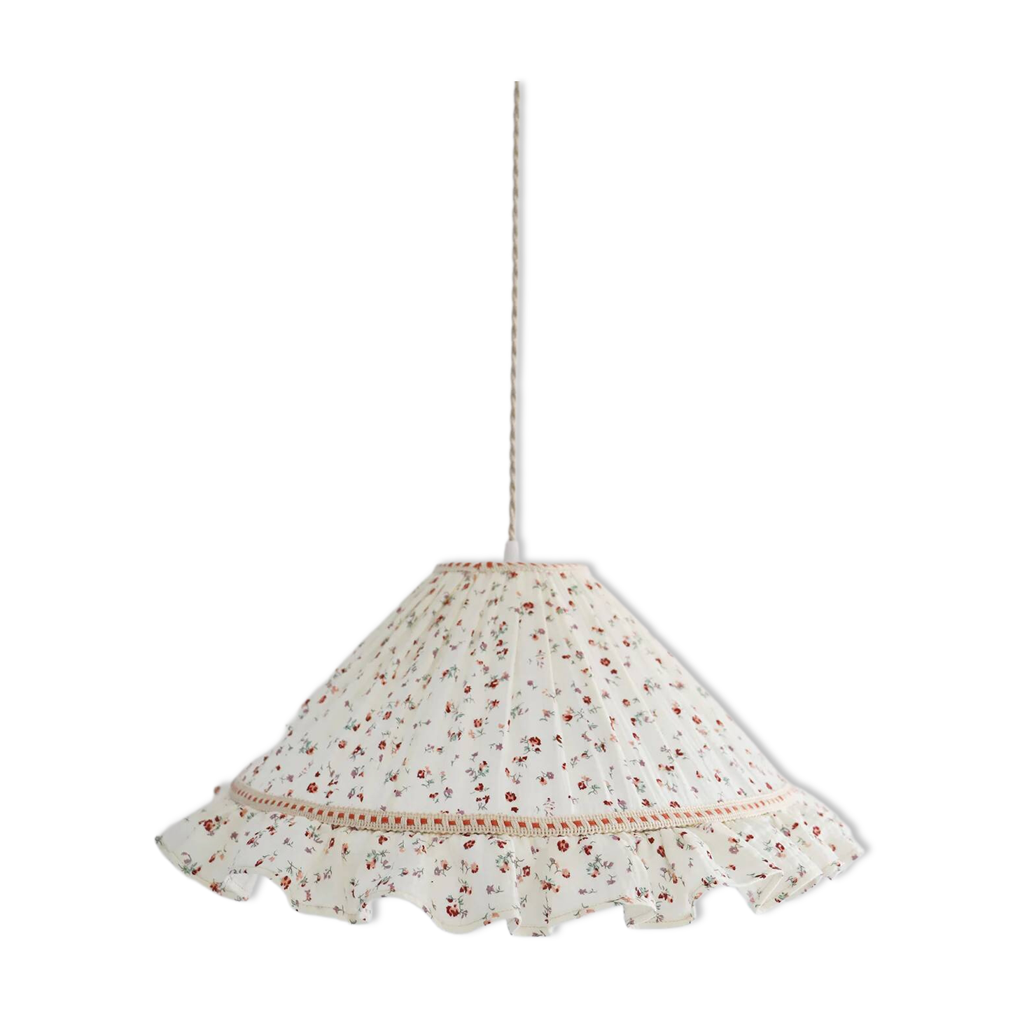 Emilia "tiny flowers" conical pendant light with steering wheel