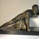 Art Deco spelter sculpture on marble base J. De Roncourt