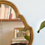 1960 mirror in rocaille gilded wood