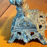 OIL LAMP - HUGO SCHNEIDER - GILT BRONZE LEG – NAPOLEON 3- GREEN GLASS – LATE 19th century – RA PIECE