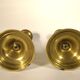 Pair of brass push candlesticks