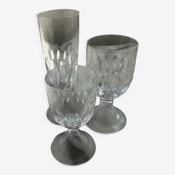 Lot de 3 verres à pied Saint Louis