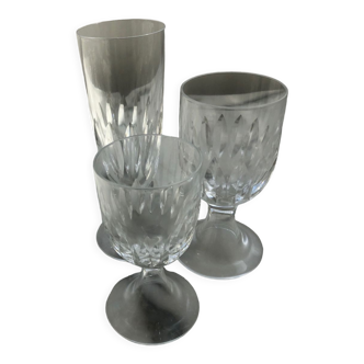 Set of 3 Saint Louis stemmed glasses