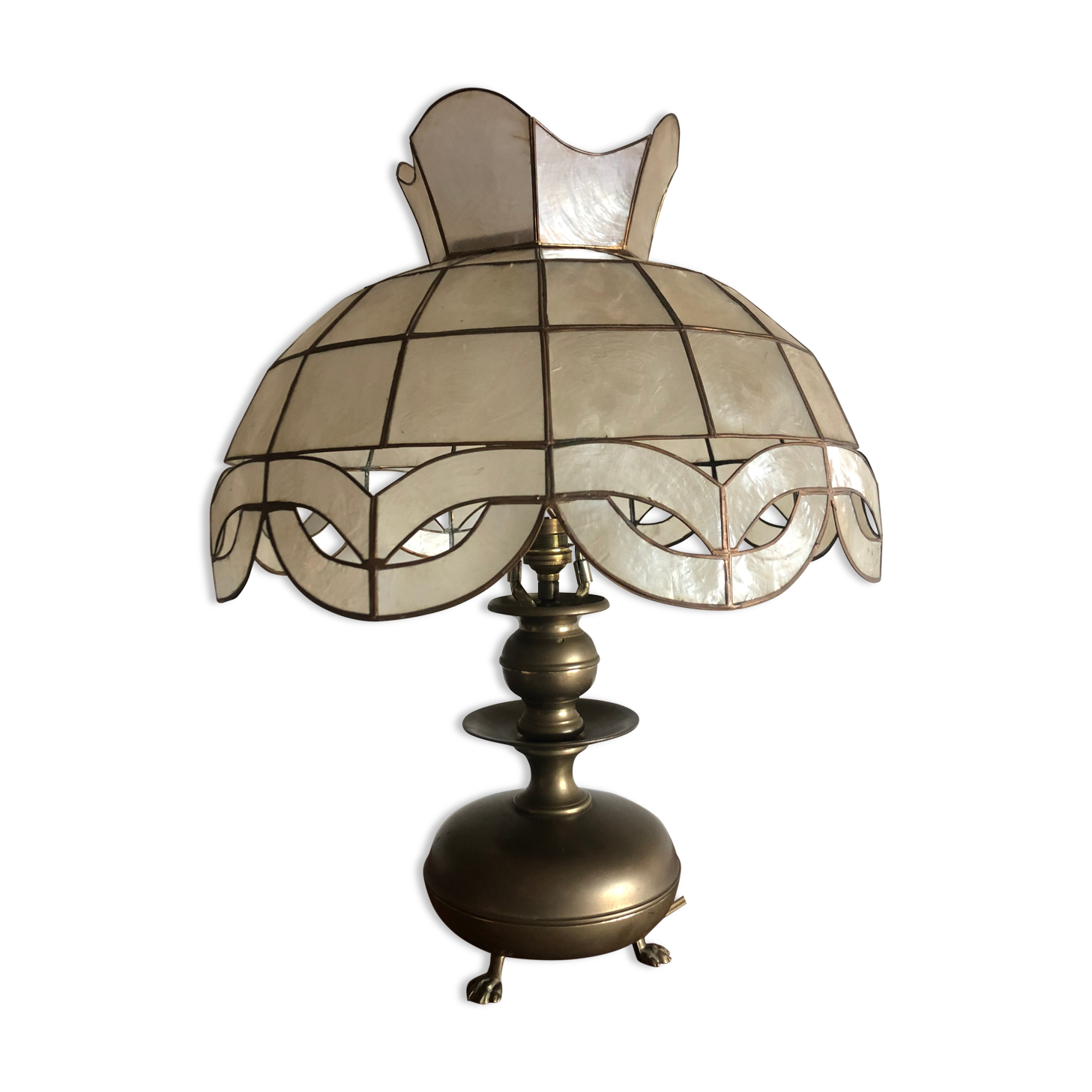 Lampe en nacre & laiton