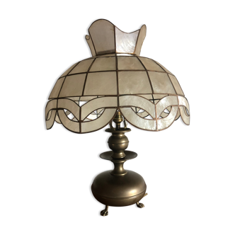 Mother-of-pearl lamp - brass
