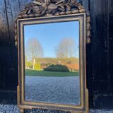 Louis XVI mirror in carved and gilded wood, 18th century