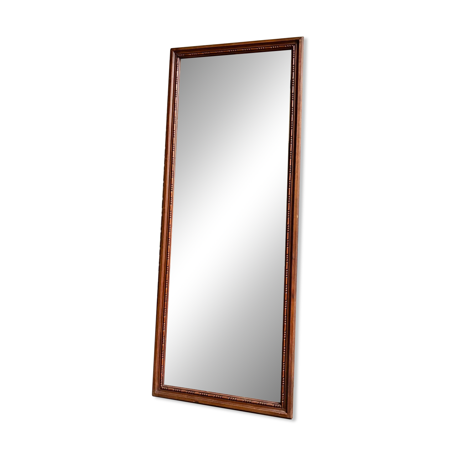 Rectangular mirror in dark wood