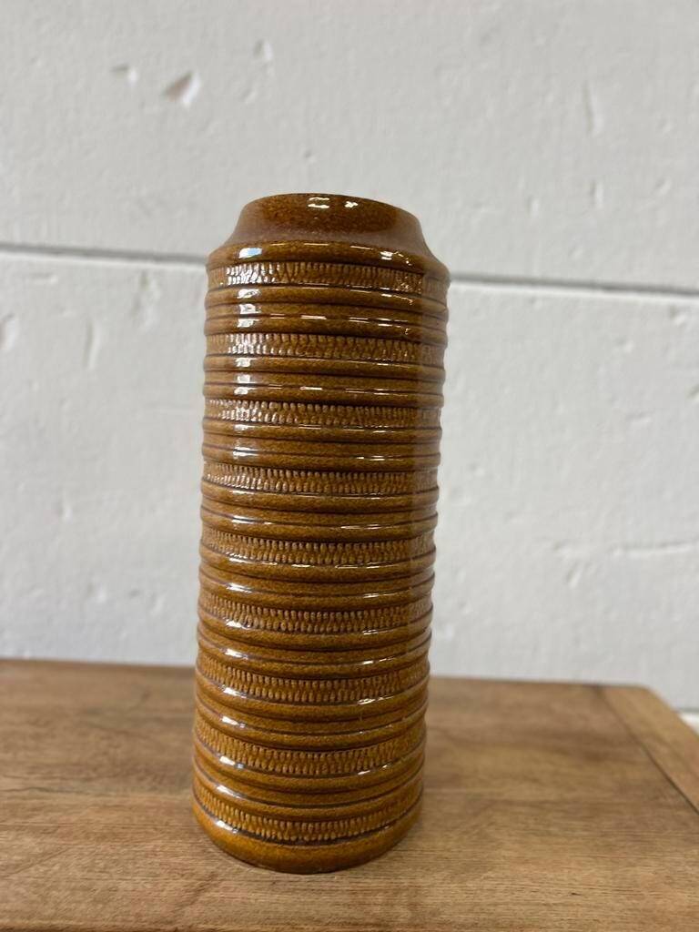 Vintage yellow-brown West Germany Carstens tall vase