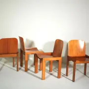 Dining Chairs Attributed to Afra and Tobia Scarpa for Molteni, Set of 4