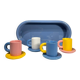 Axel Chay blue tray, cups and saucers
