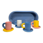 Axel Chay blue tray, cups and saucers