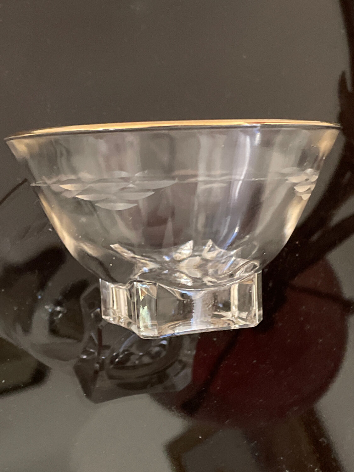 Set of 7 glass ramekins 1950