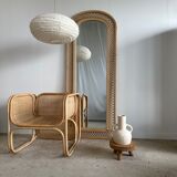 Rattan foot mirror with braces H:2m