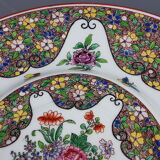 Old enamelled porcelain dish apocryphal brand of Sèvres
