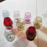 8 colored crystal glasses