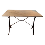 Marble and wrought iron bistro table