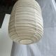 Suspension in rattan and natural japanese linen lantern shape h70 d50