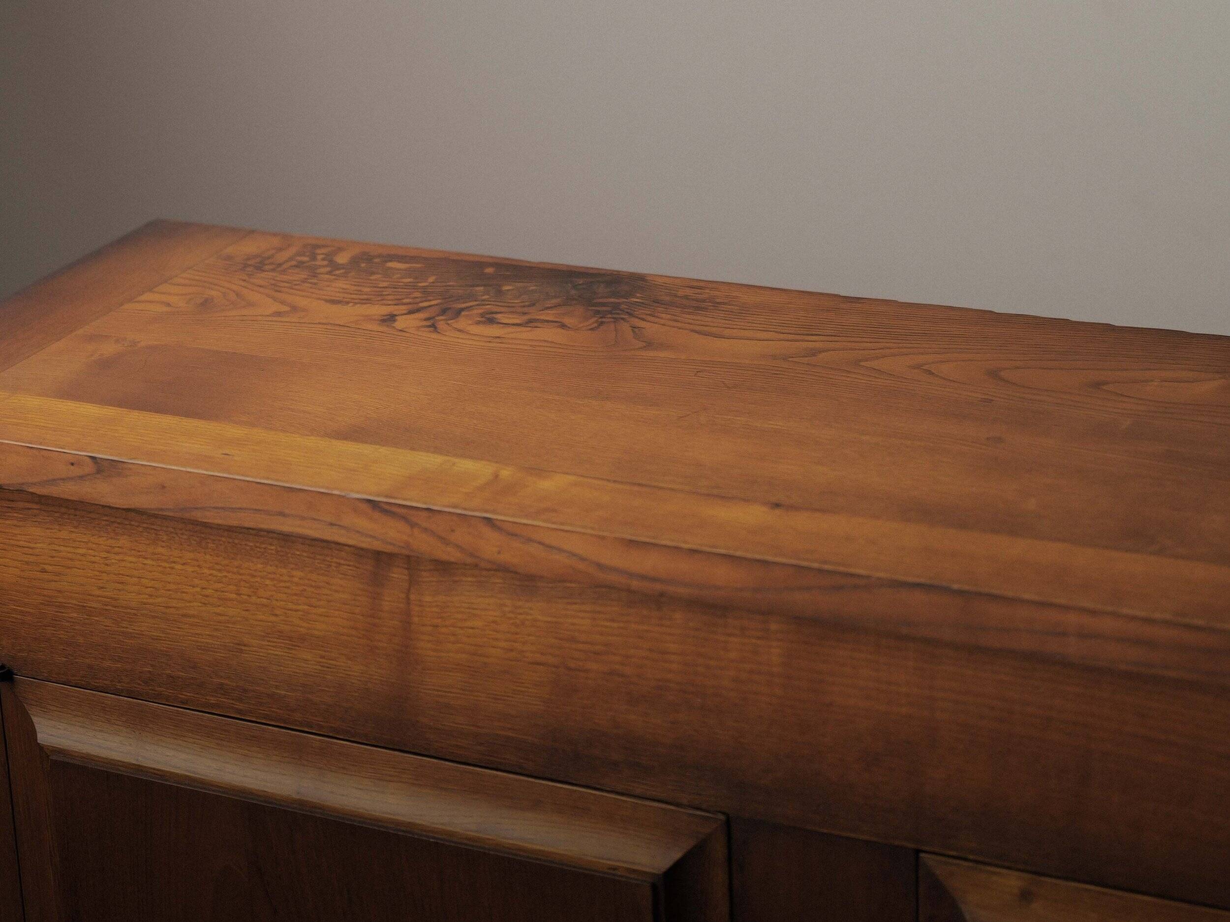 Four-door solid oak sideboard – France, 1960s