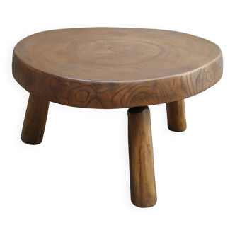 Table basse brutaliste bois massif