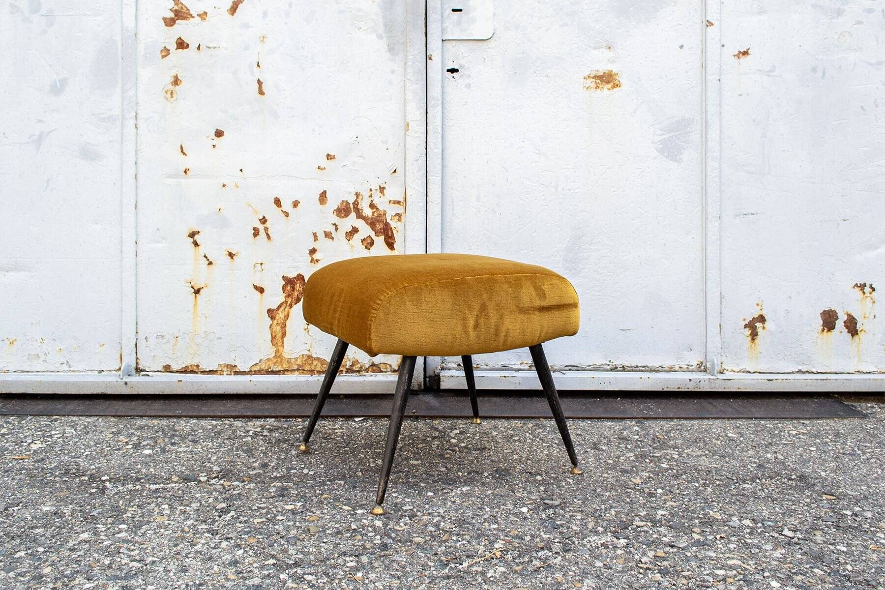 Velvet stool, Italy, 1950s