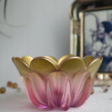 Empty pocket in pink glass paste corolla vintage Germany