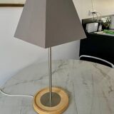 Vintage ikea basisk wood and steel lamp 1990