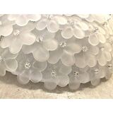 Contemporary Sanded-Flowers Murano Glass Flush Mount