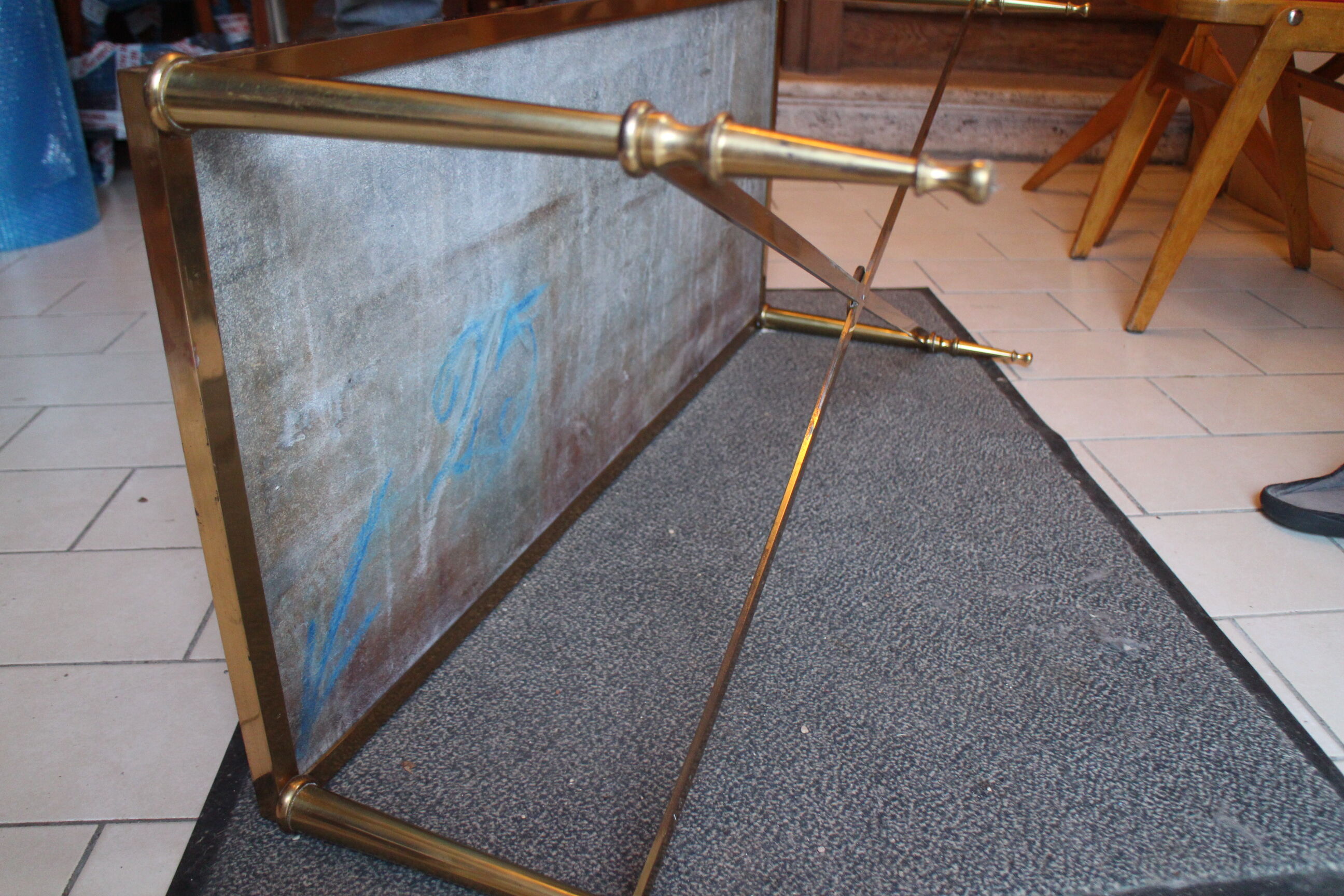 Brass and marble coffee table