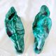 xPair of Handcrafted Teal Enameled Door Handles by Gabbianelli, Albisola, I