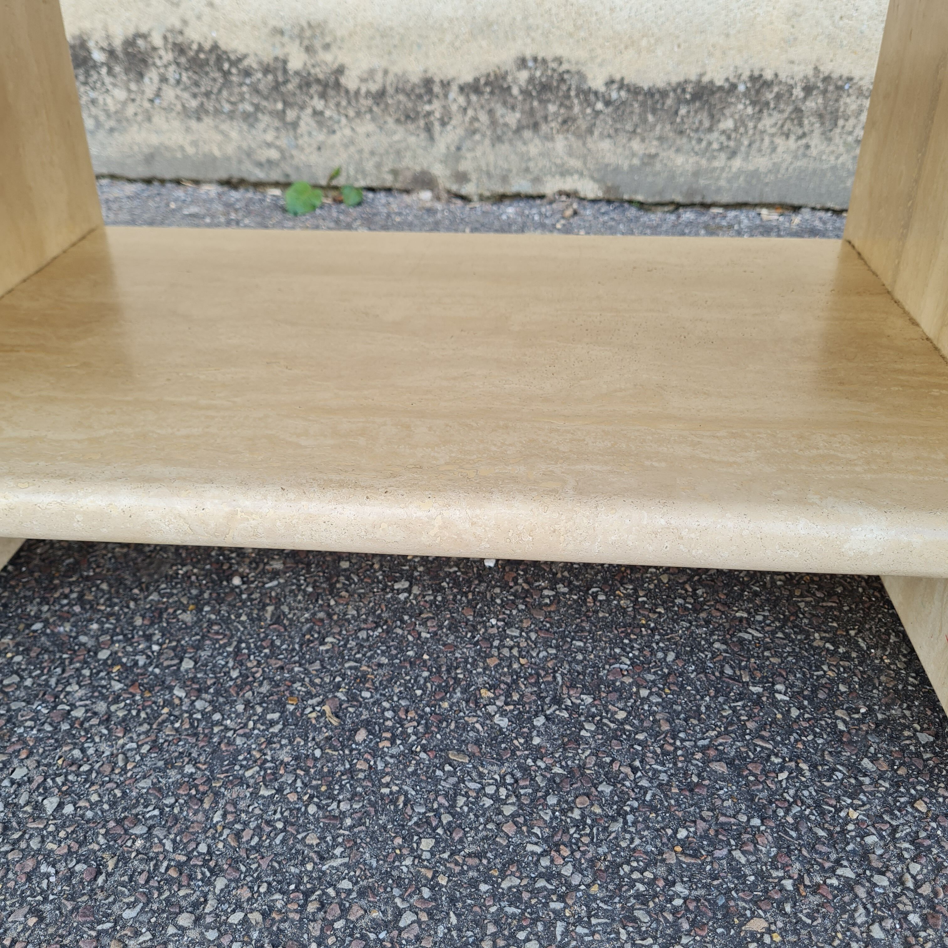 Travertine coffee table