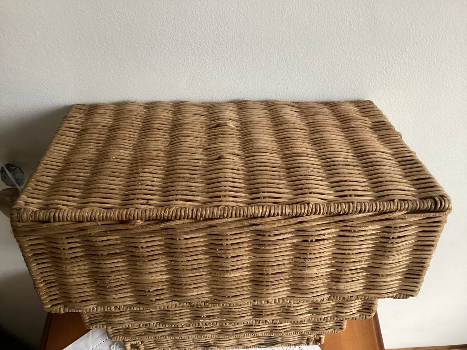 Vintage rattan mail holder