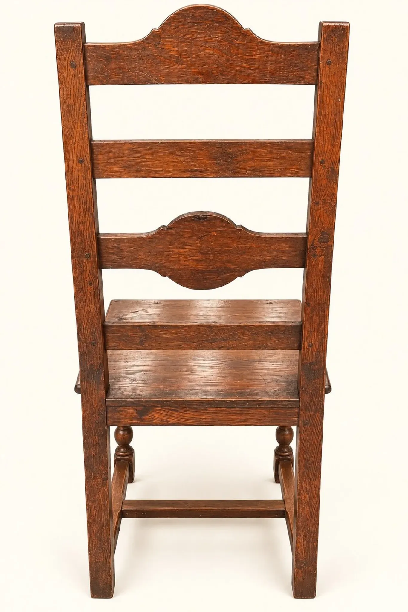 Set of 8 Rustic Chairs in Henri II Style, Carved Oak